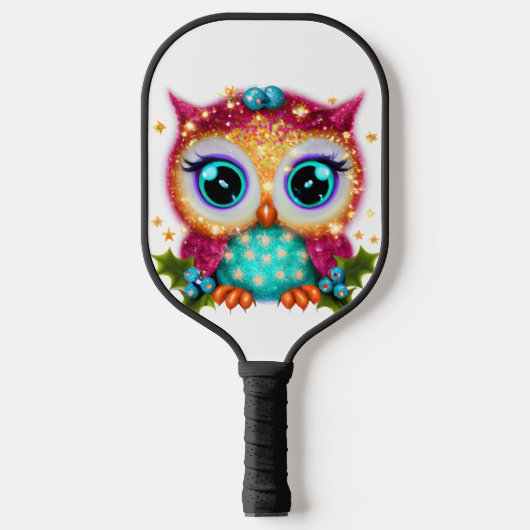 Kute en Schattige Kawaii Baby Owl Pickleball Paddle (Voorkant)
