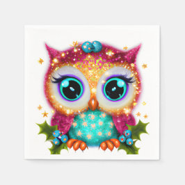 Kute en Schattige Kawaii Baby Owl Servet