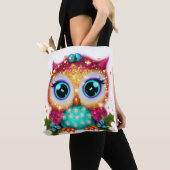 Kute en Schattige Kawaii Baby Owl Tote Bag (Dichtbij)