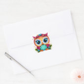 Kute en Schattige Kawaii Baby Owl Vierkante Sticker (Envelop)