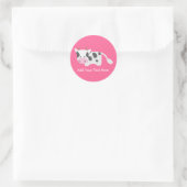 Kute en Schattige koe Ronde Sticker (Tas)