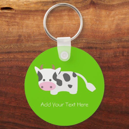Kute en Schattige Koe Sleutelhanger (Voorkant)