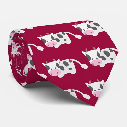 Kute en Schattige koe Stropdas (Opgerold)