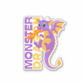 Kute en Schattige Monster Dragon kinder Sticker (Voorkant)