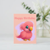 Kute en Schattige roze Baby Parrot Briefkaart (Staand voorkant)