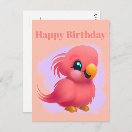 Kute en Schattige roze Baby Parrot Briefkaart (Voorkant / Achterkant)