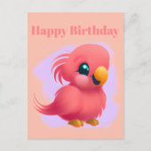 Kute en Schattige roze Baby Parrot Briefkaart (Voorkant)