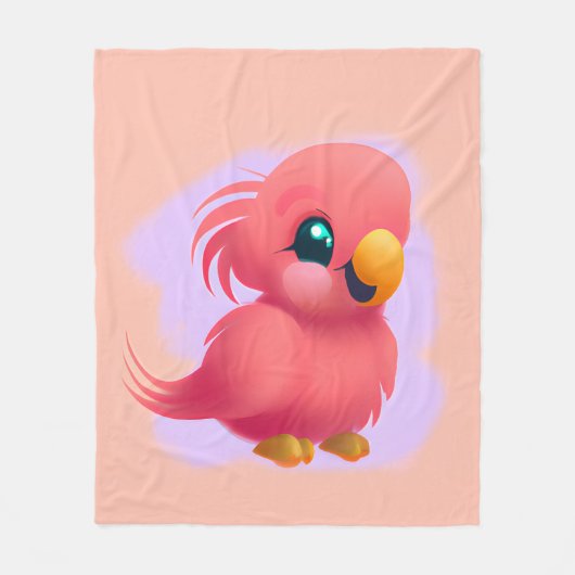 Kute en Schattige roze Baby Parrot Fleece Deken (Voorkant)