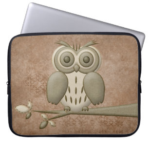 Kute en stijlvolle Retro Owl op de hoes van de lap