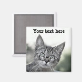 Kute en verraste kat met bril Magnet (Voorkant / Achterkant)