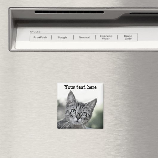 Kute en verraste kat met bril Magnet (Insitu (Vaatwasser))