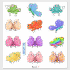 Kute en Whimsical Butterflies Sticker