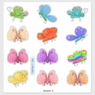 Kute en Whimsical Butterflies Sticker
