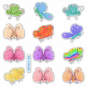 Kute en Whimsical Butterflies Sticker (Voorkant)