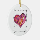 Kute en Whimsical Heart Doodle Keramisch Ornament (Rechts)