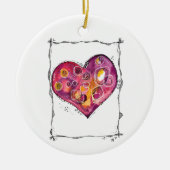 Kute en Whimsical Heart Doodle Keramisch Ornament (Voorkant)