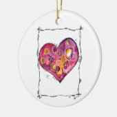 Kute en Whimsical Heart Doodle Keramisch Ornament (Links)