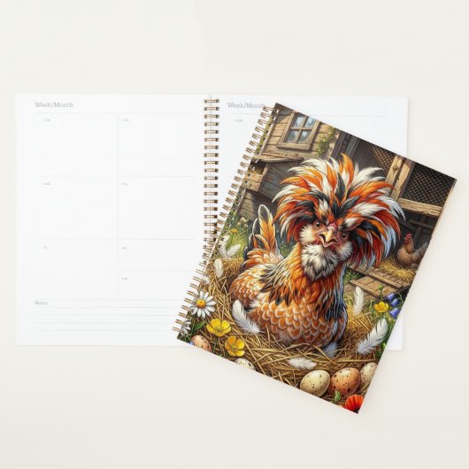 Kute en Whimsical Poolse Kippenren Planner (Display)