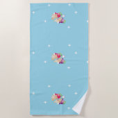 Kute engelen op blauw strandlaken (Voorkant)