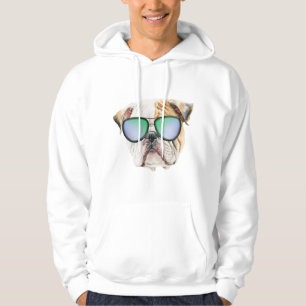 Kute engelse buldog met zonnebril, grappige puppy hoodie