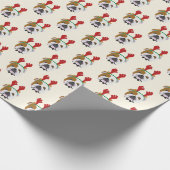 Kute English Bulldog met rendierlijk Pet - Kerstmi Cadeaupapier (Hoek)