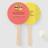 Kute exotische tropische zomer Beach Weddenschap F Handwaaier (Voorkant en achterkant)