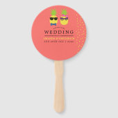 Kute exotische tropische zomer Beach Weddenschap F Handwaaier (Voorkant)