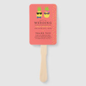 Kute exotische tropische zomersweddenschap handwaaier (Voorkant)