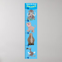 Kute extincted animals cartoon growth chart