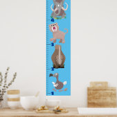 Kute extincted animals cartoon growth chart poster (Keuken)