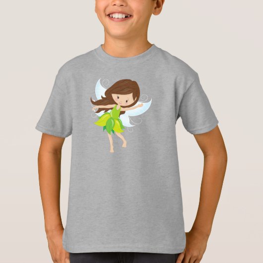 Kute Fairy, bruine haar, magische melk, boerenhaar T-shirt (Voorkant)