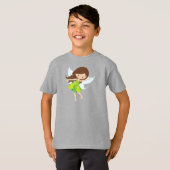 Kute Fairy, bruine haar, magische melk, boerenhaar T-shirt (Voorkant volledig)
