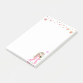Kute Fairy en Flowers op White Post-it Notes (Schuin)