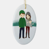 Kute Familie met Baby kerstversiering Keramisch Ornament (Rechts)
