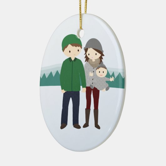 Kute Familie met Baby kerstversiering Keramisch Ornament (Links)