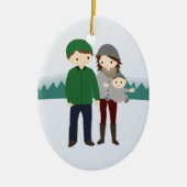 Kute Familie met Baby kerstversiering Keramisch Ornament (Voorkant)