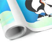 Kute Family of Penguins Kerstmis Cadeaupapier (Rol Hoek)