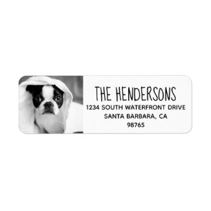 Kute Family Pet Photo Return Address Labels