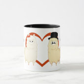 Kute Fancy Alpaca Couple met aanpasbare namen Mok (Midden)