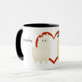 Kute Fancy Alpaca Couple met aanpasbare namen Mok (Voorkant links)