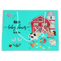 Kute farm Animals Baby shower Blauwgroen