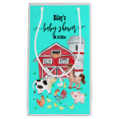 Kute farm Animals Baby shower Blauwgroen Klein Cadeauzakje (Voorkant)