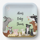 Kute farm animals baby shower square paper bord (Voorkant)