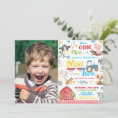 Kute Farm Animals Barnyard 2de verjaardag Twee Fot Kaart (Staand voorkant)