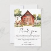 Kute farm Animals Barnyard Baby shower Bedankkaart (Voorkant)