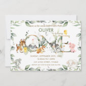 Kute Farm Animals Barnyard Greenery 1st Birthday Kaart (Voorkant)