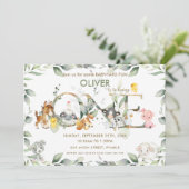 Kute Farm Animals Barnyard Greenery 1st Birthday Kaart (Staand voorkant)