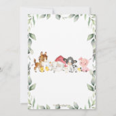 Kute farm Animals Barnyard Greenery 2e verjaardag Kaart (Achterkant)