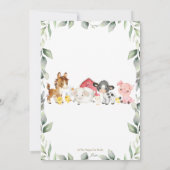Kute Farm Animals Barnyard Greenery Birthday Kaart (Achterkant)