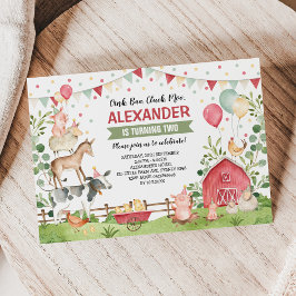 Kute farm animals Birthday Party Barnyard Bash Kaart